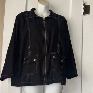 BonWorth Black Jacket with Contrast White Stitching